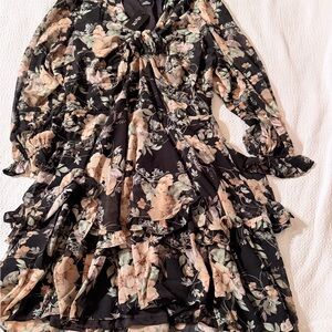 City Chic Woman Tie-Front Design Victorian Floral Dress New Size L